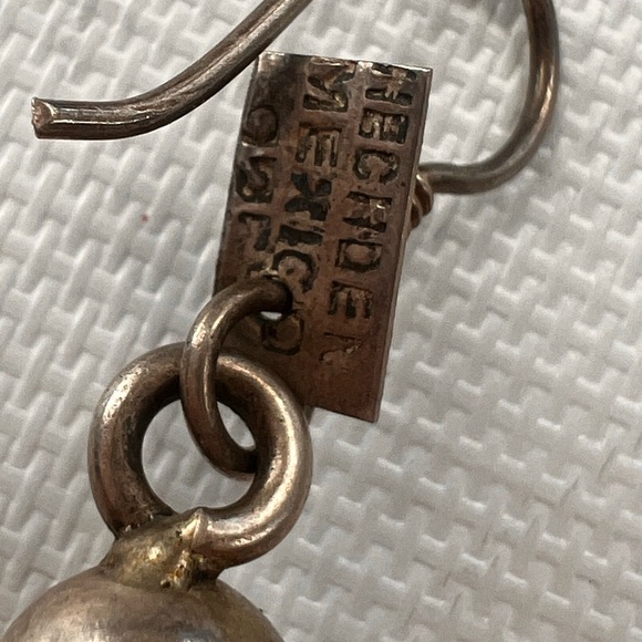 Taxco Modernist Sterling Silver Dangly Earrings Made in Mexico - Picture 3 of 5